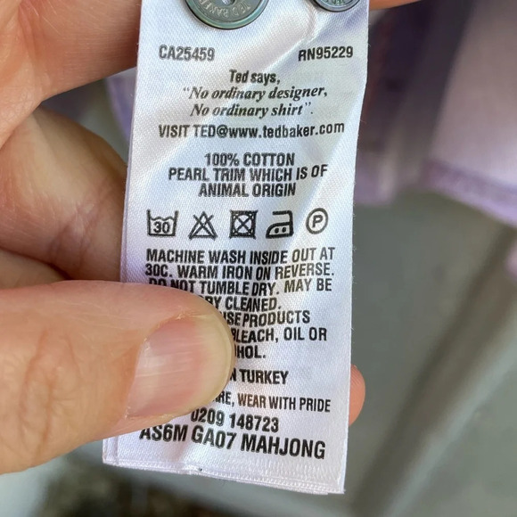 Ted Baker Archive Purple Pinstripe “mahjong” button-down,  Size Neck 15 - Picture 12 of 12